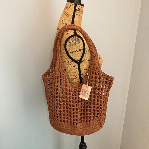 Crochet Beach Tote Market Bag - Picture 2 of 10